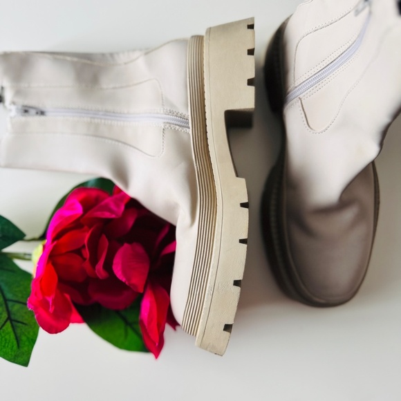 Zara Ladies Boots Ankle Boots Women's Chelsea Platform Round Head Zipper Boots - Picture 3 of 4